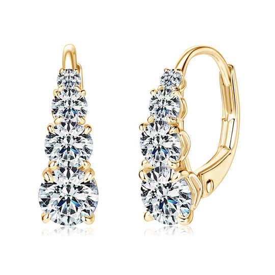 Terry – Five-Stone Gold Drop Earrings