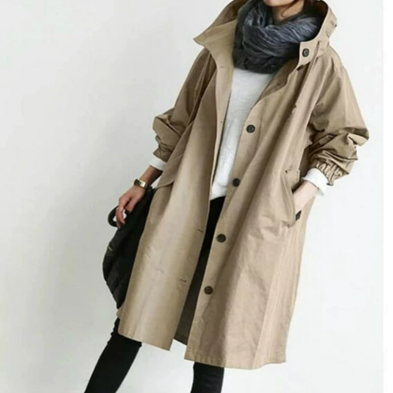 Analeia – Oversized Hooded Trench Coat for Women