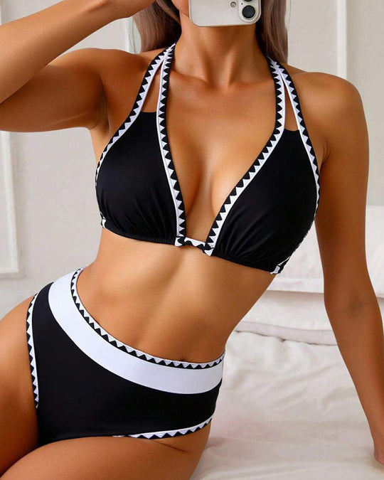 Oliwia – Geometric Trim Bikini Set for Women