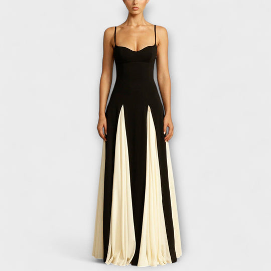 Lucera – Maxi Dress with Contrasting Godets and Feminine Silhouette