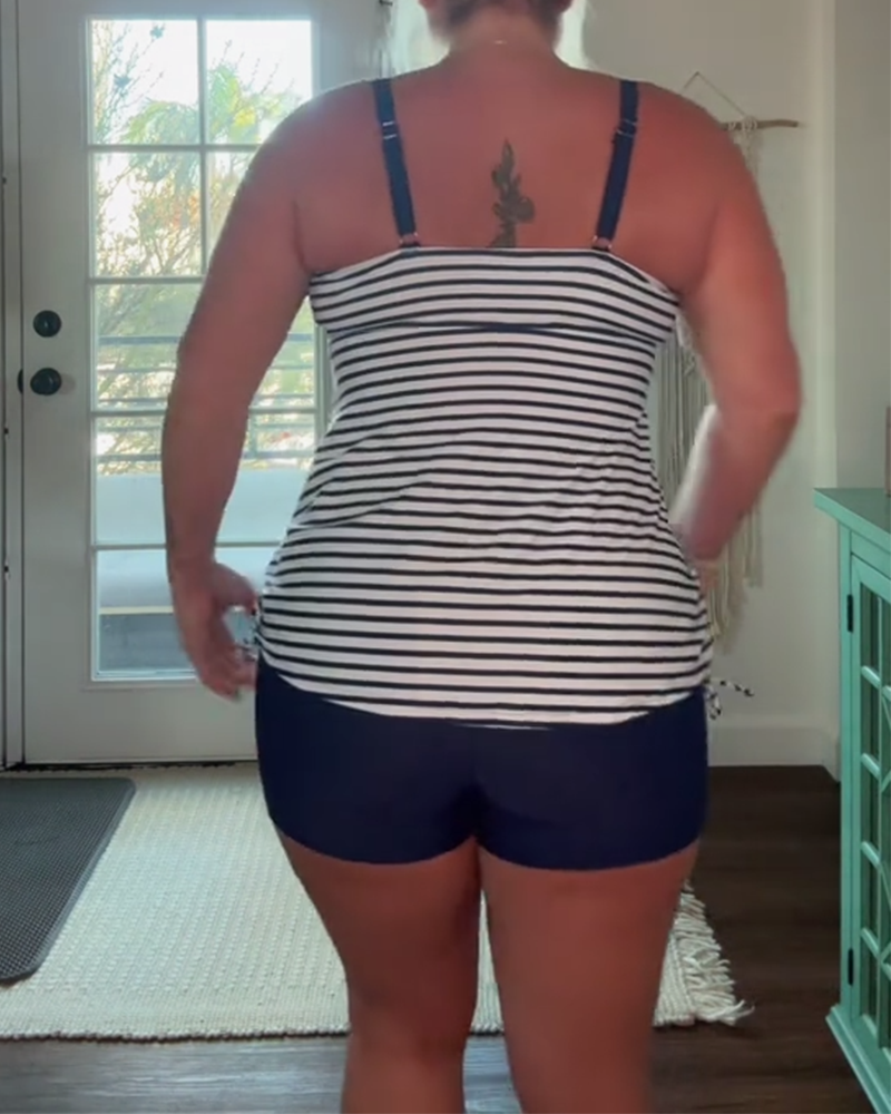 Mariya – Nautical Stripe Tankini Set for Women