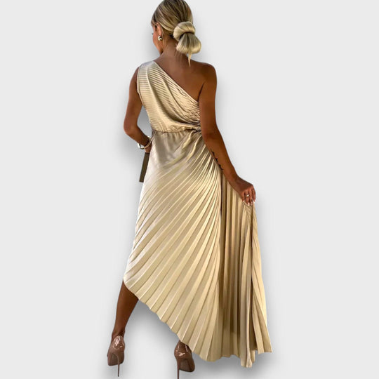 Lunelle – Asymmetrical Dress with Rose Detail