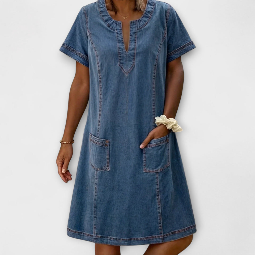 Mariss – Soft Denim Dress with Flowing Silhouette