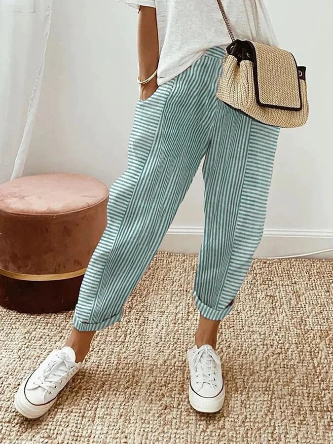 Gigliola – Striped Cotton Joggers for Women