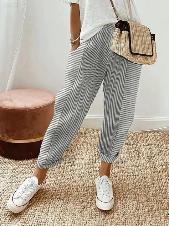 Gigliola – Striped Cotton Joggers for Women