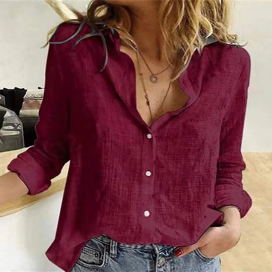 Merete – Lightweight Linen Button-Up Shirt for Women