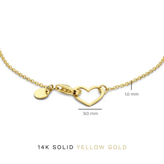Dominique – Gold Heart Charm Bracelet for Women