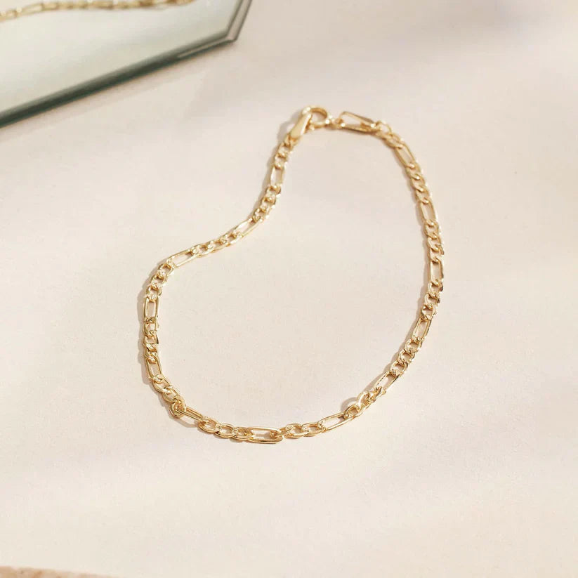 Natalia – Gold Figaro Chain Bracelet for Women