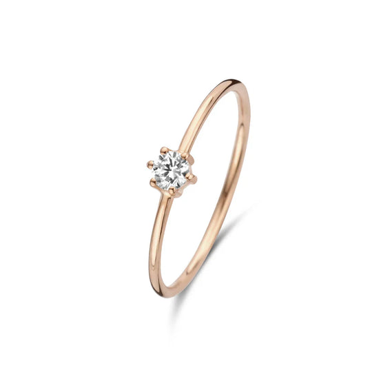 Shelley – Gold Solitaire Floral Ring for Women
