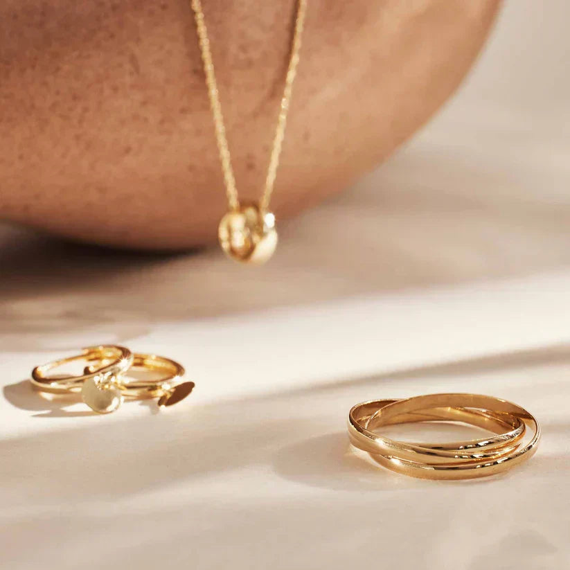 Billy– Triple Band Intertwined Gold Ring for Women