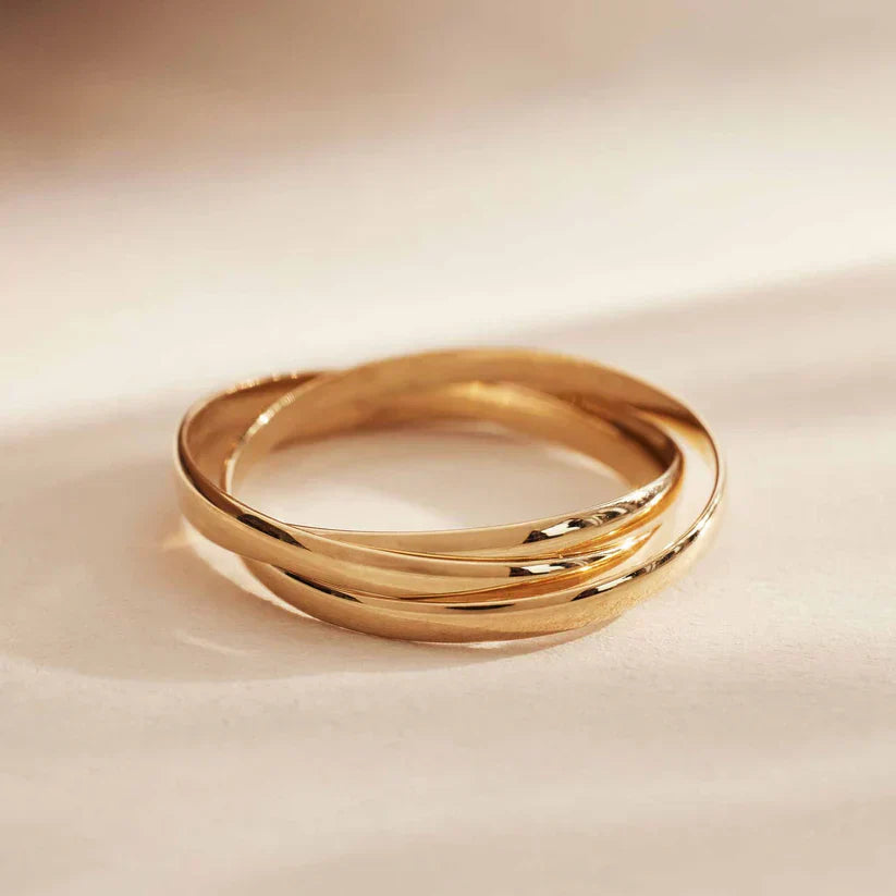 Billy– Triple Band Intertwined Gold Ring for Women