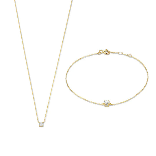 Marlene – Minimalist Gold Necklace & Bracelet Set for Women