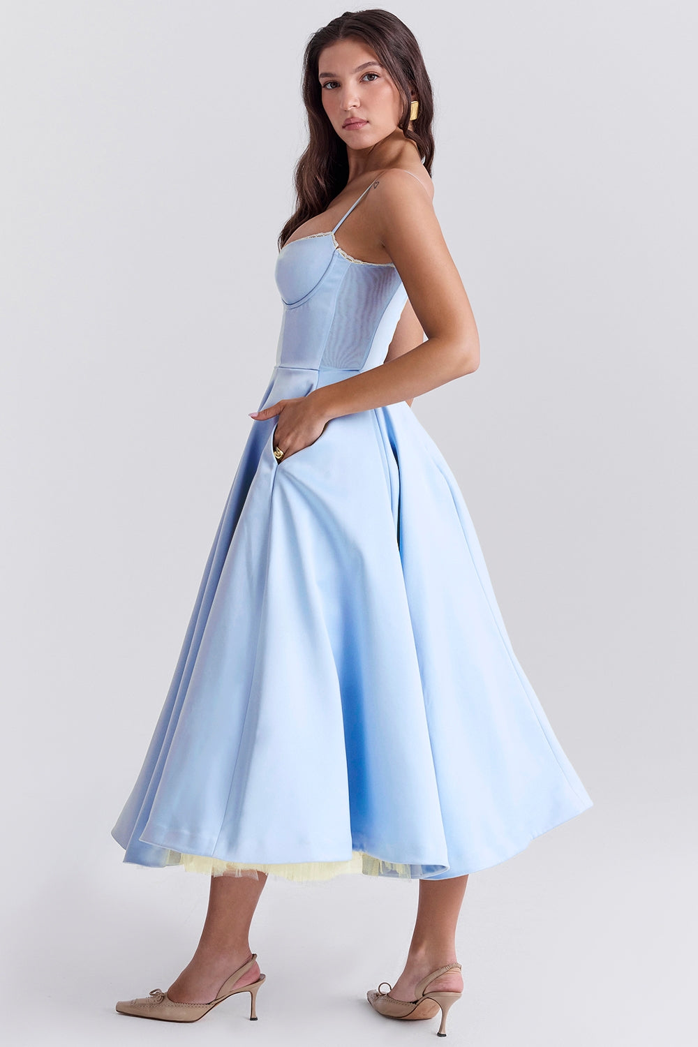 Sammi – Sweetheart Neckline Midi Dress for Women