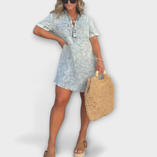 Delfie – Denim Shirt Dress in Relaxed Fit
