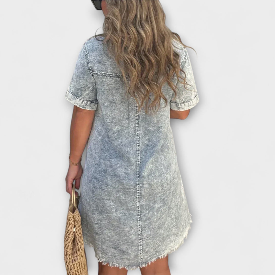 Delfie – Denim Shirt Dress in Relaxed Fit