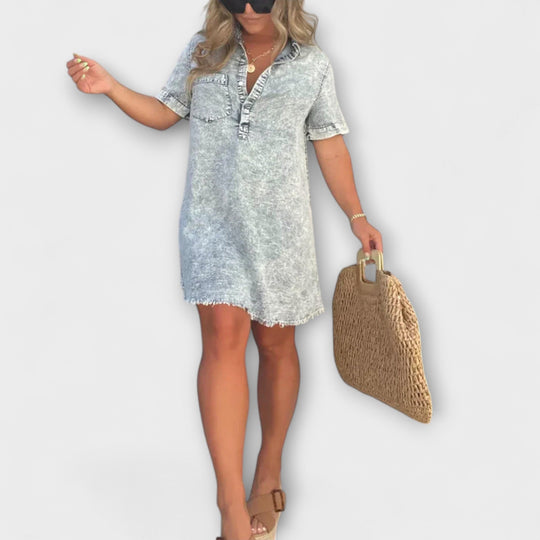Delfie – Denim Shirt Dress in Relaxed Fit