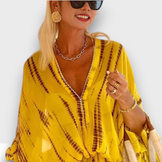 Elirelle – Summer Dress with V-Neck and Ruffled Hem