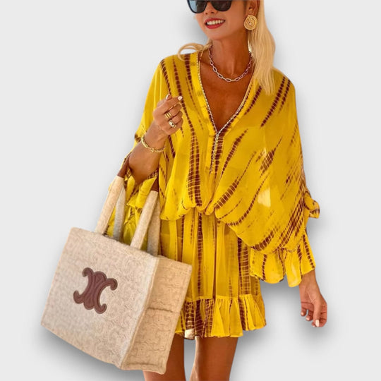 Elirelle – Summer Dress with V-Neck and Ruffled Hem
