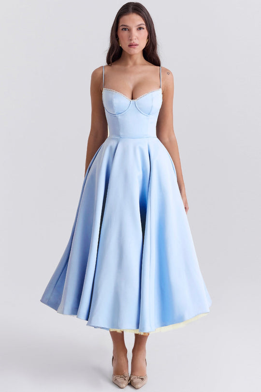 Sammi – Sweetheart Neckline Midi Dress for Women