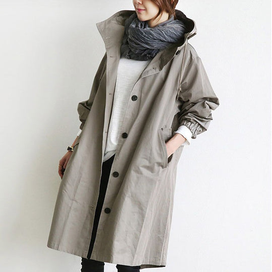 Analeia – Oversized Hooded Trench Coat for Women
