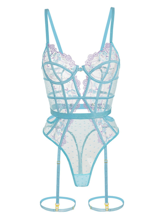 Cyanne – Embroidered Cutout Bodysuit for Women