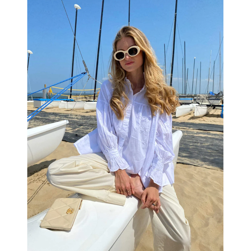 Angeline – Oversized Cotton Button-Down Shirt for Women