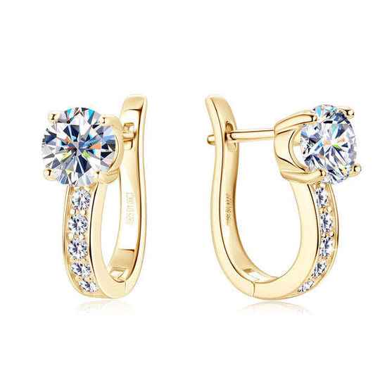 Greer – Gold Hoop Earrings with Brilliant Accents