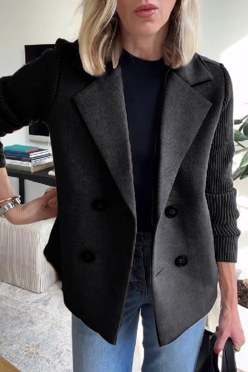 Joelle – Double-Breasted Knit Sleeve Blazer for Women