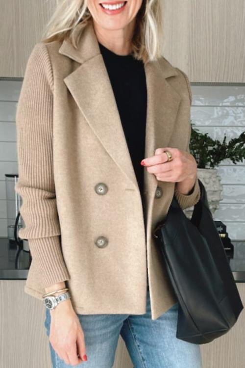 Joelle – Double-Breasted Knit Sleeve Blazer for Women