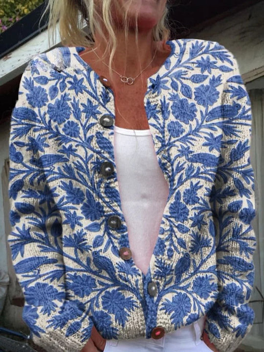Orvienne – Daisy Print Button Cardigan