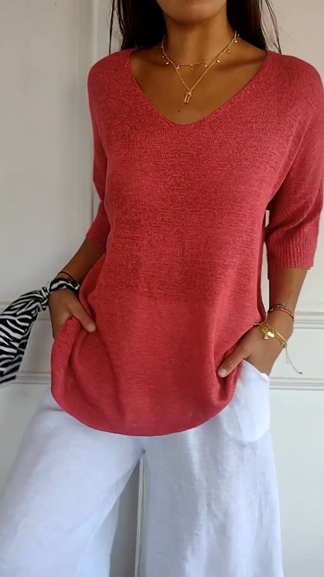 Chloe - SoftVibe Knit V-Neck Top