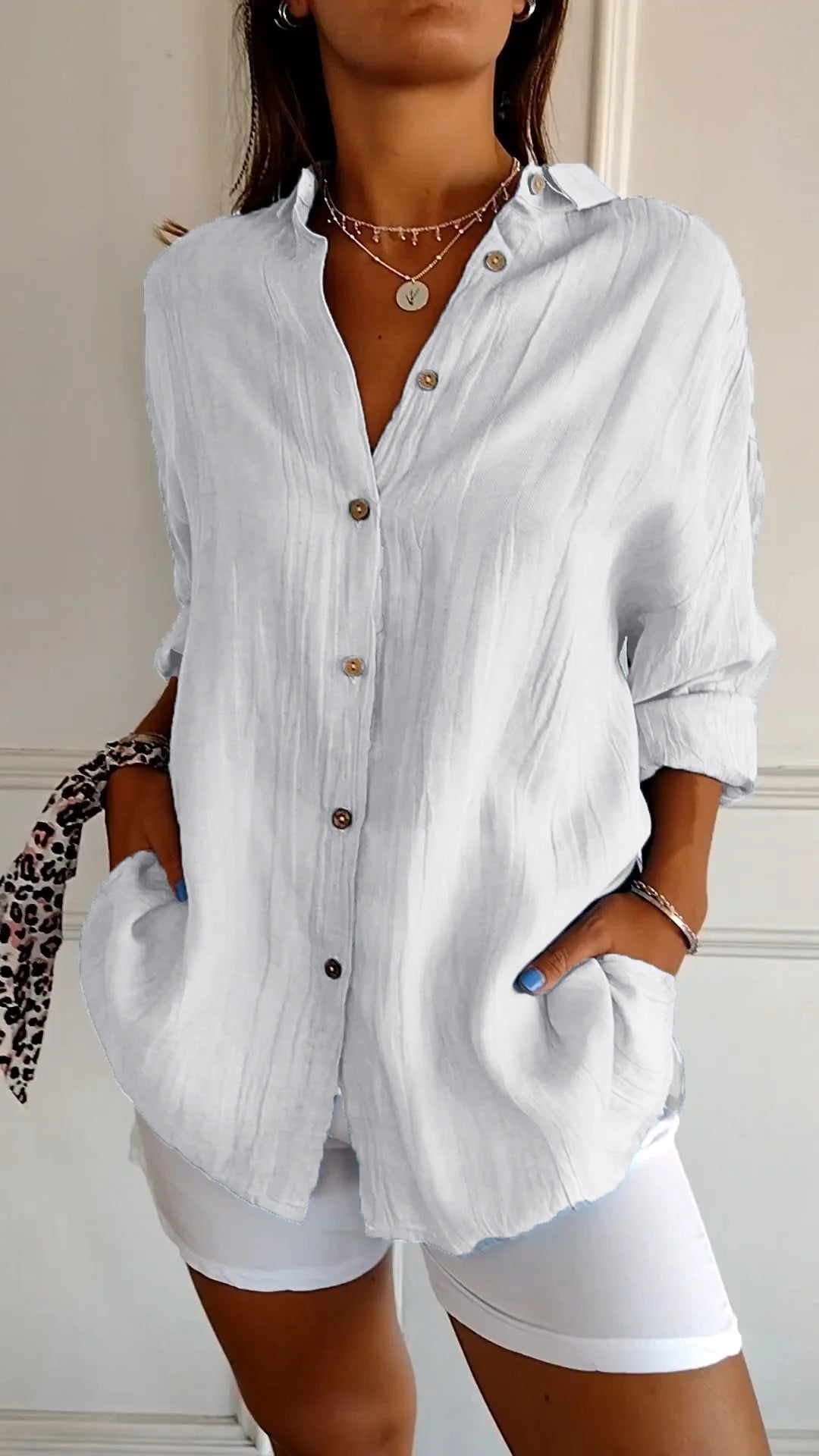 Pegeen – Button-Up Linen Blouse for Women