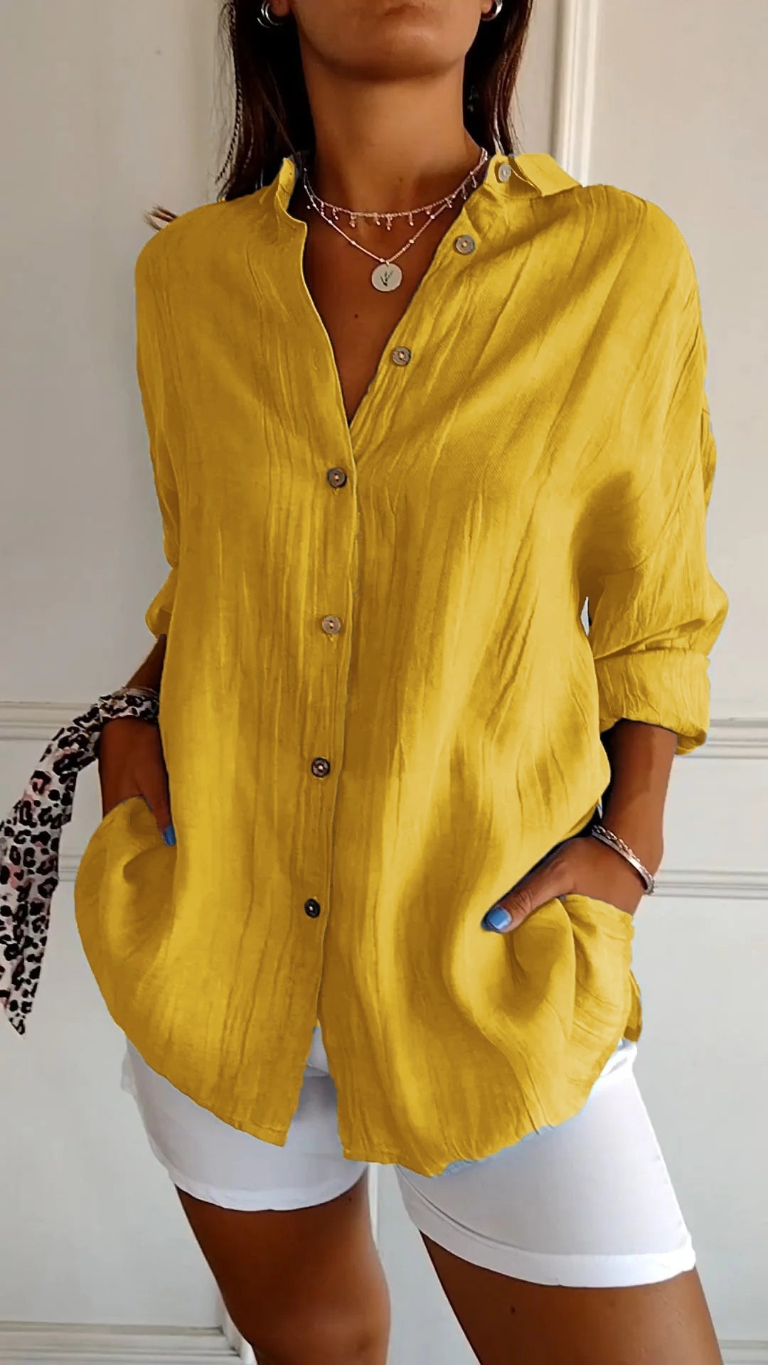 Pegeen – Button-Up Linen Blouse for Women
