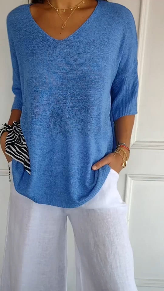 Chloe - SoftVibe Knit V-Neck Top
