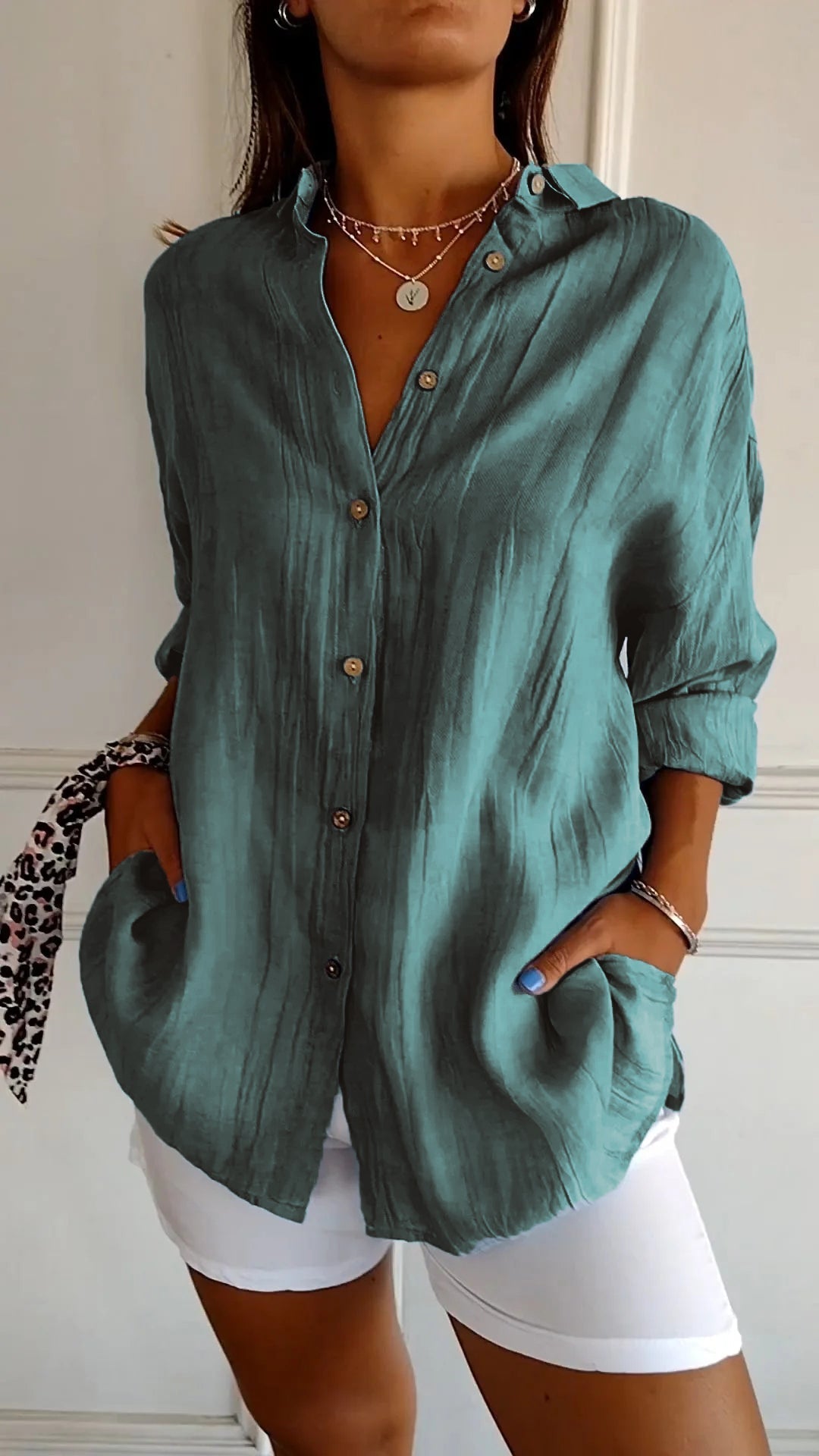 Pegeen – Button-Up Linen Blouse for Women