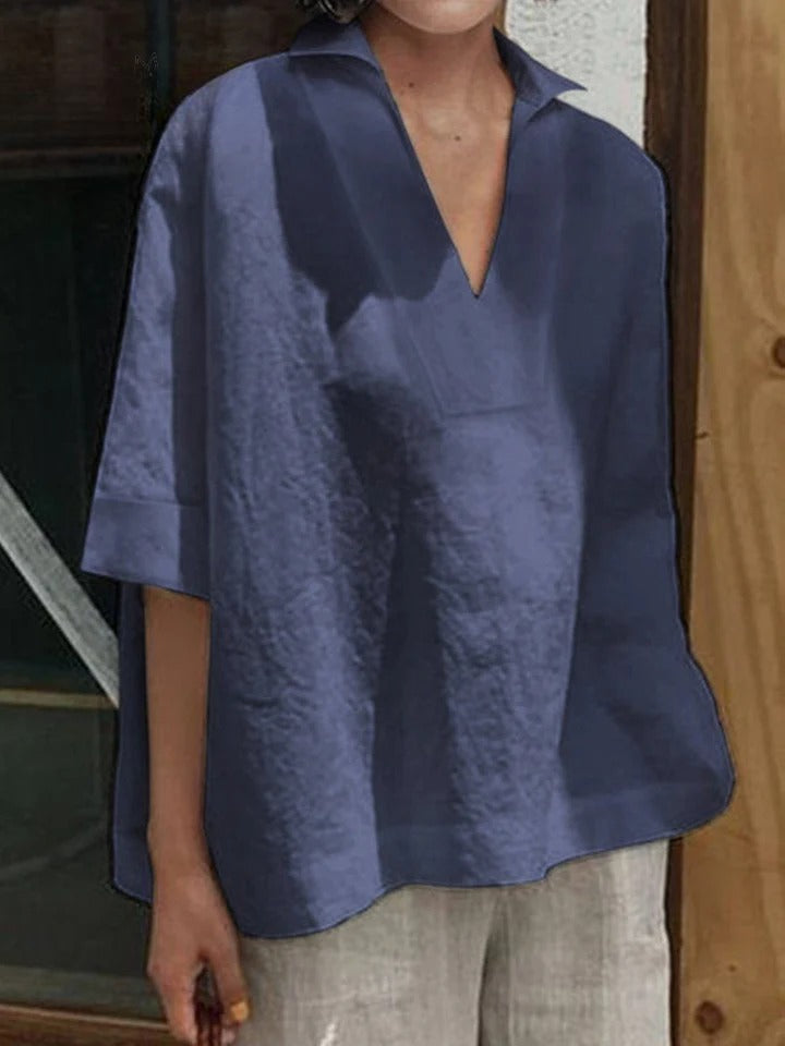 Lauren – Minimalist V-Neck Tunic Top
