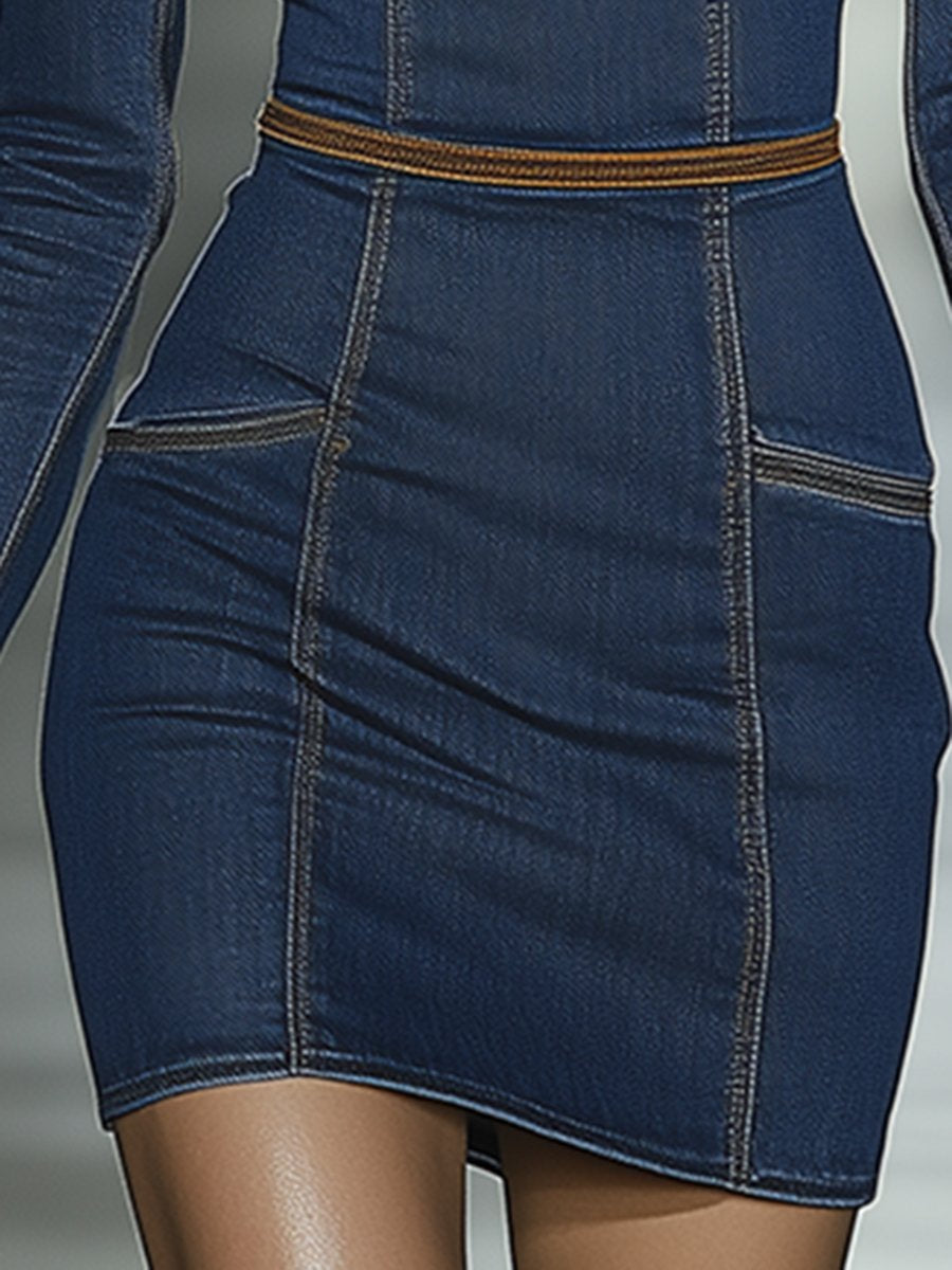 Reyna – Structured Denim Mini Dress
