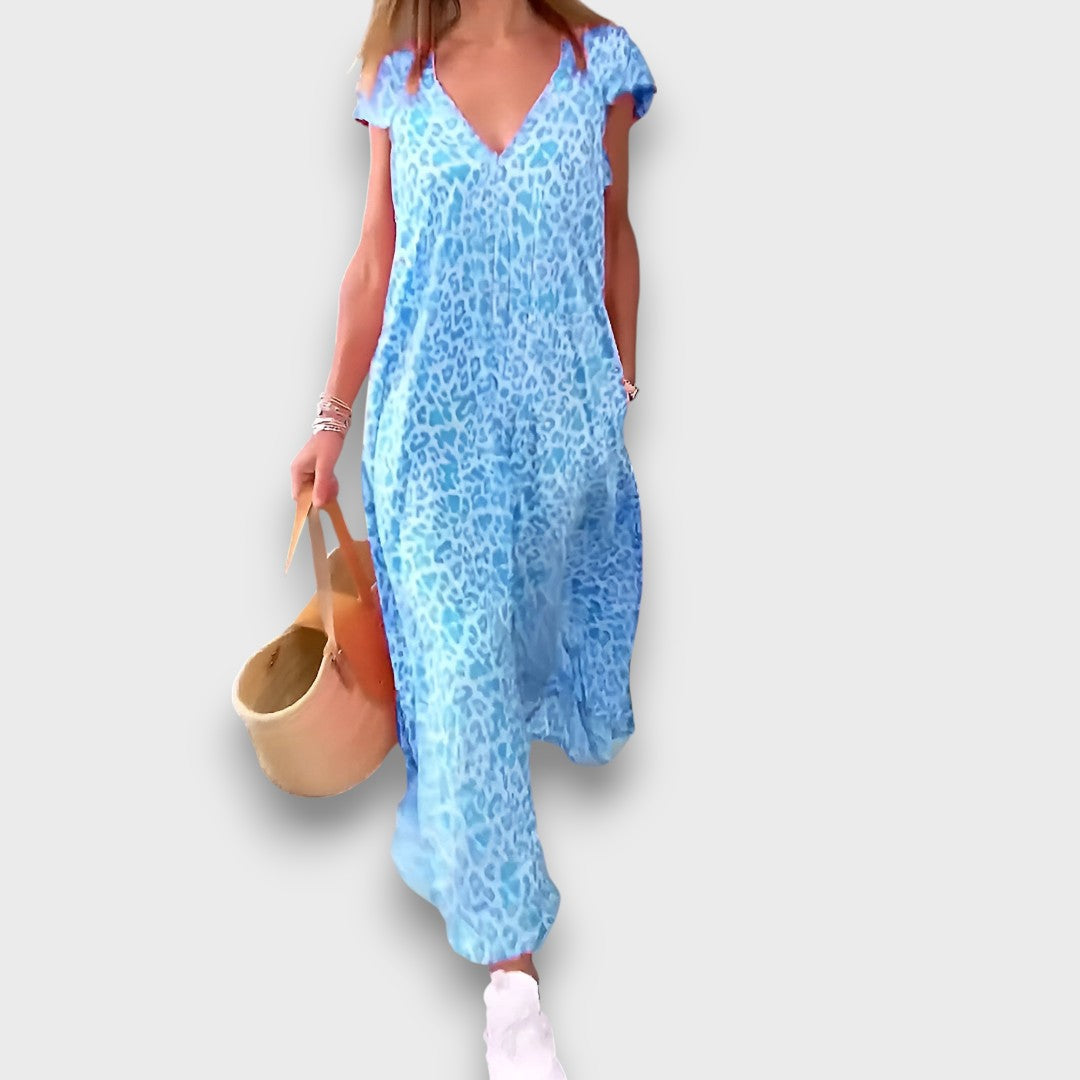 Elisiane – Flowing Dress with V-Neck