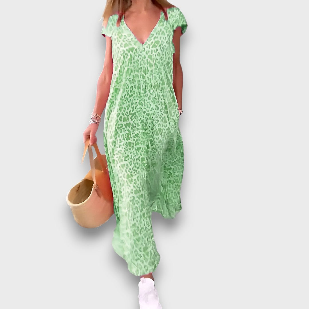 Elisiane – Flowing Dress with V-Neck