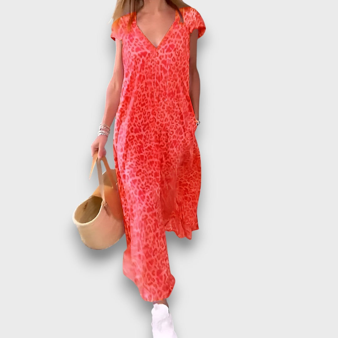 Elisiane – Flowing Dress with V-Neck