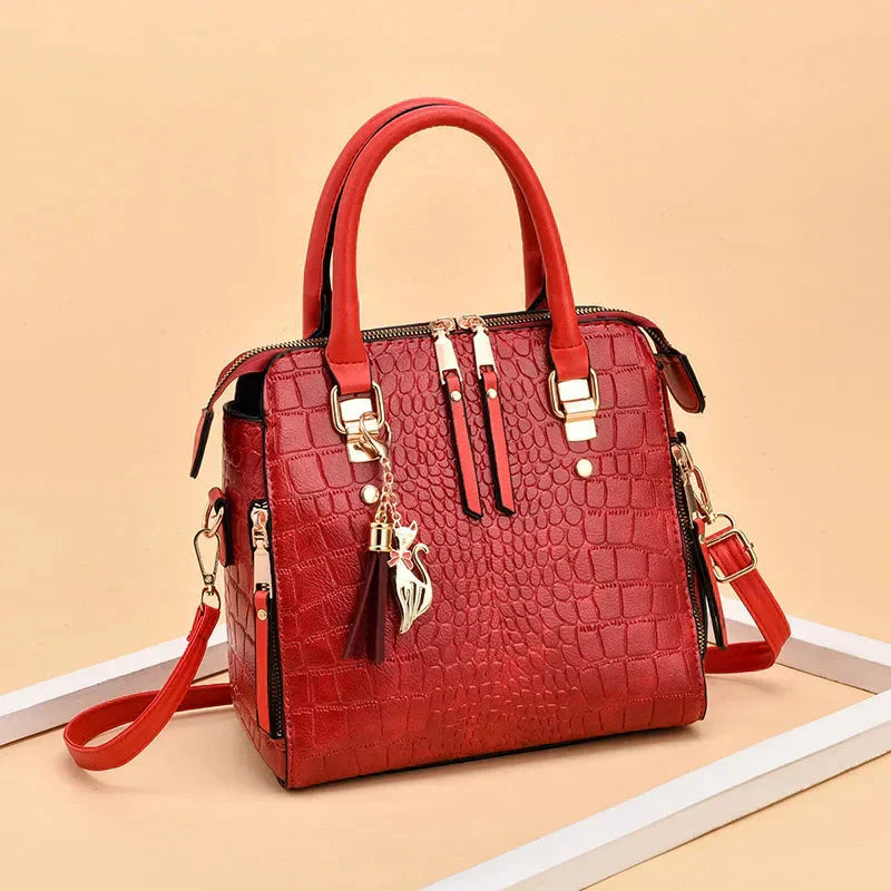 Patsy – Elegant Crocodile-Textured Leather Handbag for Women
