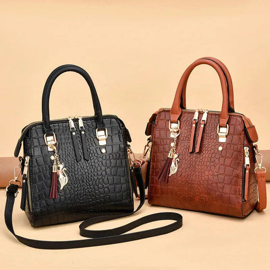 Patsy – Elegant Crocodile-Textured Leather Handbag for Women