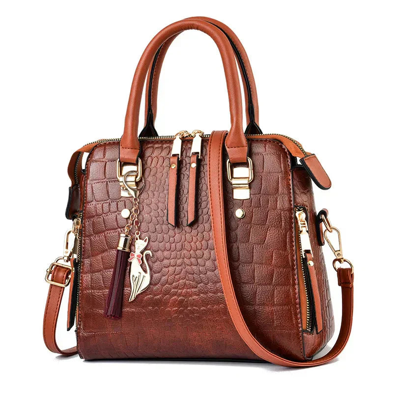 Patsy – Elegant Crocodile-Textured Leather Handbag for Women