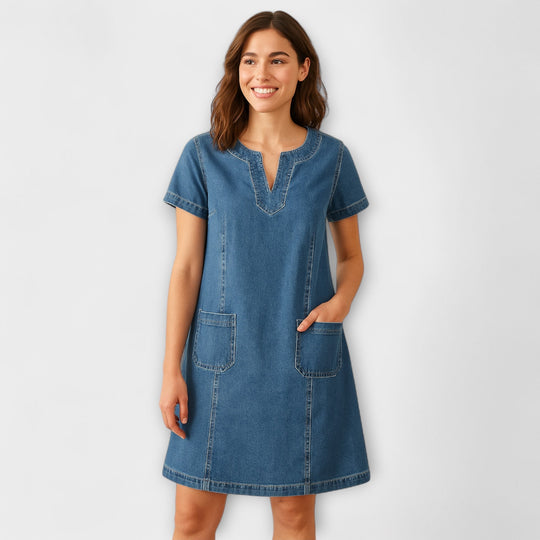 Mariss – Soft Denim Dress with Flowing Silhouette