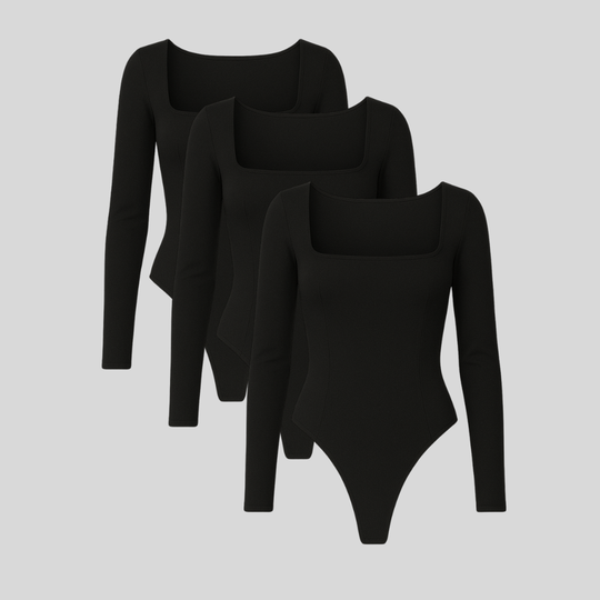 Shapewear - Long Sleeve Thong Bodysuits 3-Pack