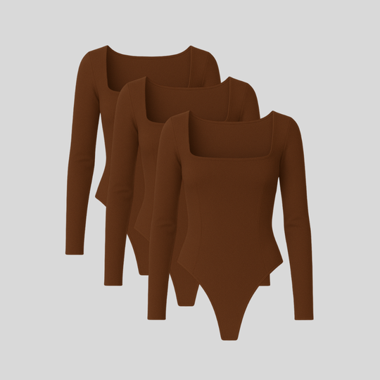 Shapewear - Long Sleeve Thong Bodysuits 3-Pack