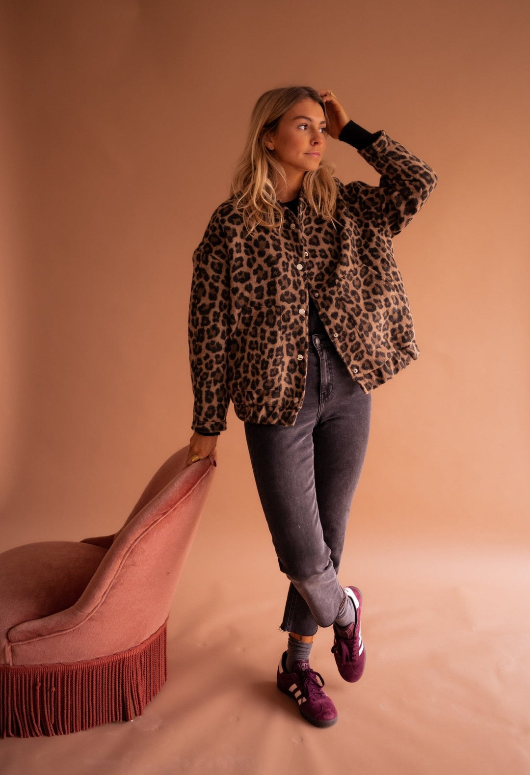 Lilith – Leopard Print Oversized Jacket for Women