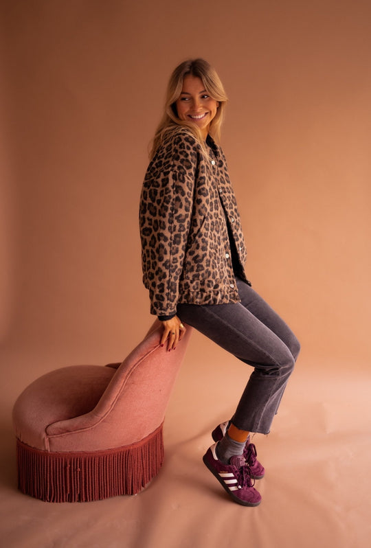 Lilith – Leopard Print Oversized Jacket for Women