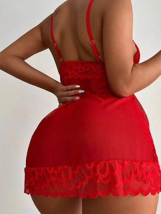 Shaina – Scarlet Lace Nightdress for Women
