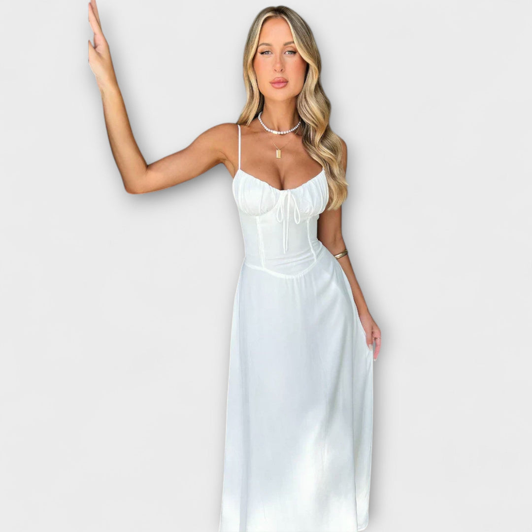 Estelle – Delicate Strap Dress in Soft Pastel